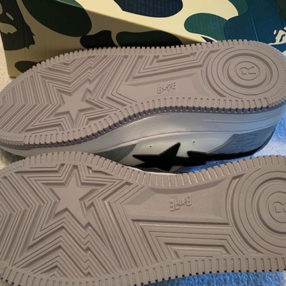 Bape Courtsta Shoes Grey, White, Black Men\'s Shoes size 10.5 Bapesta wit… main image 8